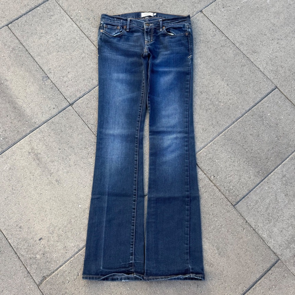Abercrombie & Fitch Womens 2L Low Rise Bootcut Jeans Dark Wash Stretch Long